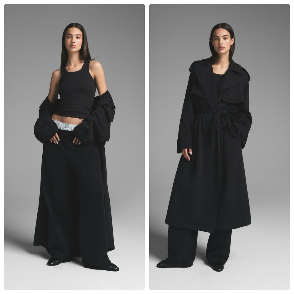 New Skims Boyfriend Fleece Trench Coat Size Medium